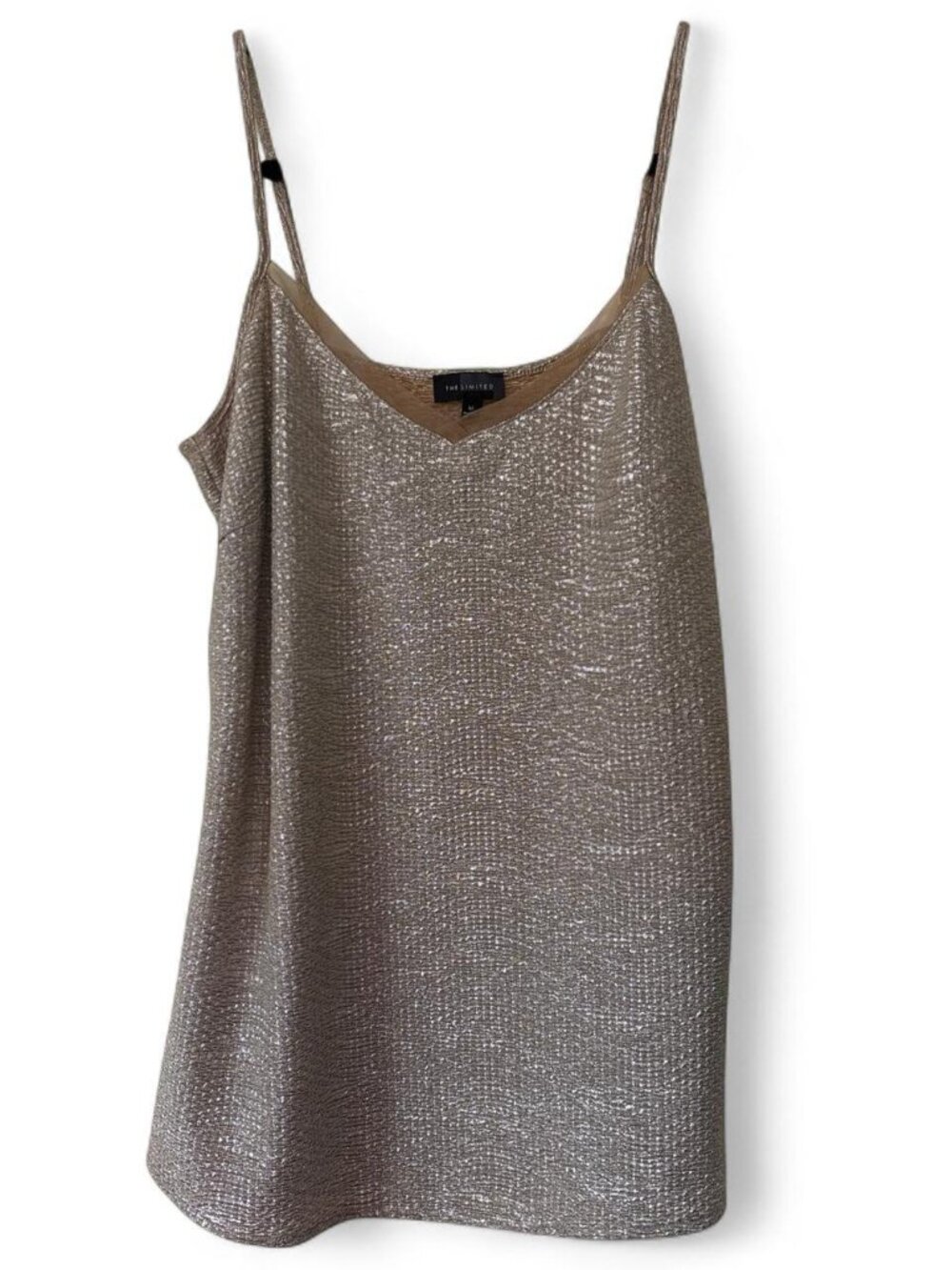 Vintage The Limited Y2K Shimmery Beige and Silver Cami Tank Top size M
